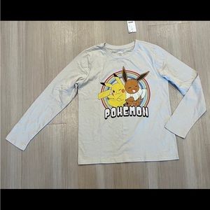Kid’s Long Sleeved Pokémon Pikachu & Eevee Tee Shirt XL